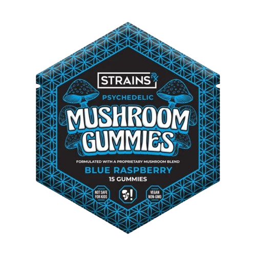 Strains Rx Mushroom Gummies Blue Raspberry